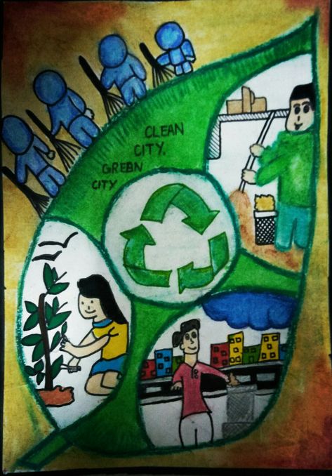 Clean city green city,  We should  keep our city clean😐👍  not only city but also our country  clean and green Clean City Green City Drawing, Clean City Green City Drawing Poster, Clean City Drawing, Keep Clean Poster, Clean City, City Clean, Drawing Competition, Green School, Kids Cleaning