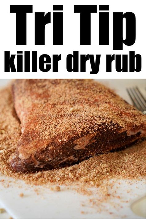 Killer tri tip dry rub recipe that is savory and sweet. NO need for gravy or a sauce with this. Once cooked, just slice and serve for a WOW! #tritip #dryrub #beefdryrub #tritiprub #tritipdryrub Dry Rub For Pork Chops, Rub For Pork Chops, Tri Tip Rub, Dry Rub For Pork, Potatoes Pancakes, Tri Tip Steak Recipes, Tritip Recipes, Bbq Rub Recipe, Rib Roast Recipe