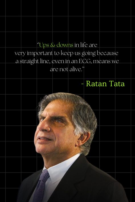 Ups & downs in life are essential to keep us going, just like the peaks and valleys . 
Ratan Tata's wise words remind us that challenges shape our journey and keep us alive. 
Share this powerful quote to encourage .

#RatanTata #Motivation #Inspiration #LifeLessons Ratan Tata Quotes, Peaks And Valleys, Ratan Tata, Inspiring Words, Life Lesson, Lesson Quotes, Life Lesson Quotes, Actor Photo, Our Journey