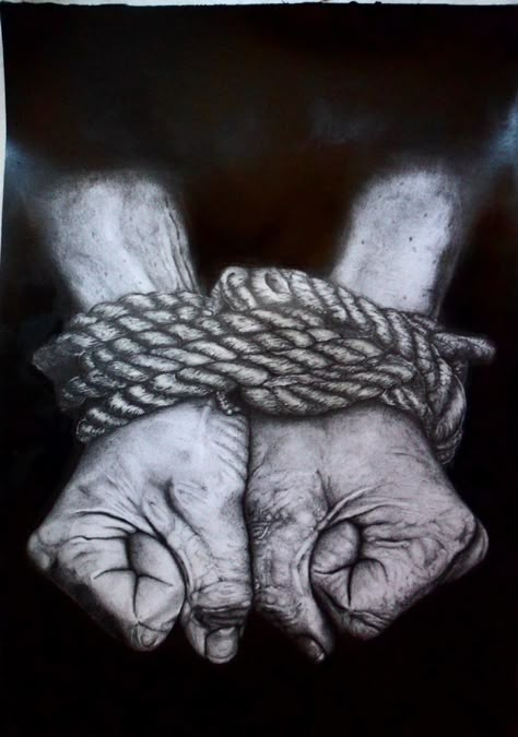 Tied Hands Drawing, Shackles Drawing, Hands Locked Together, Imprisoned Art, Shackled Hands, Handcuffs Drawing, Tie Drawing, Tied Hands, Hand Photography