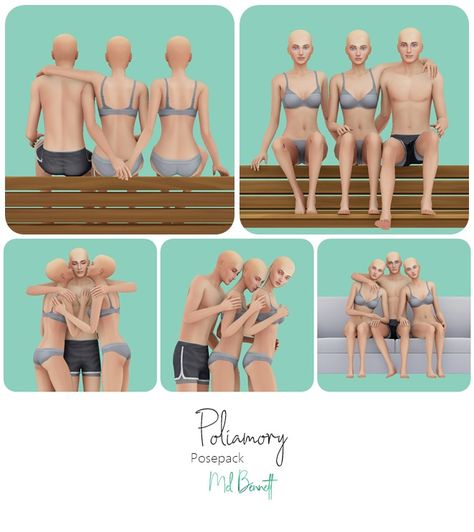 Sims 4 Poliamory Posepack - Mel Bennett 4 Group Poses, Sims 4 Poses, Sims 4 Couple Poses, Sims 4 Family, The Sims 4 Packs, Group Poses, Sims 4 Body Mods, Sims Games, Sims 4 Characters