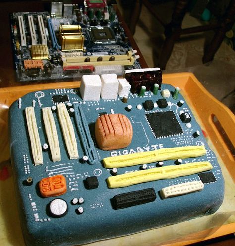 Motherboard cake: Motherboard Cake, Cake Portfolio, Pastry Recipes, Motherboard, Nintendo Consoles, Cake Ideas, Gaming Products, Birthday Parties, Birthday Cake