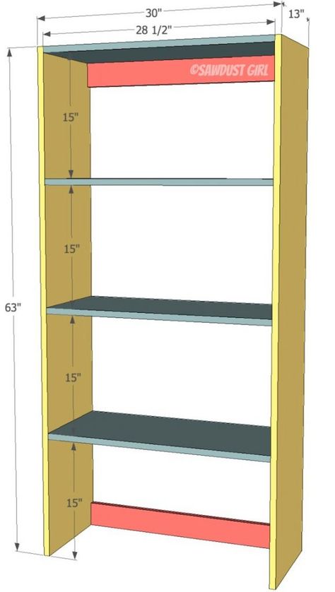 Diy Bookshelf Plans, Wood Crafts Furniture, Built In Bookcases, Bookcase Plans, Woodworking Plans Patterns, Sawdust Girl, Bookshelf Plans, Wood Crafting Tools, Pantry Ideas