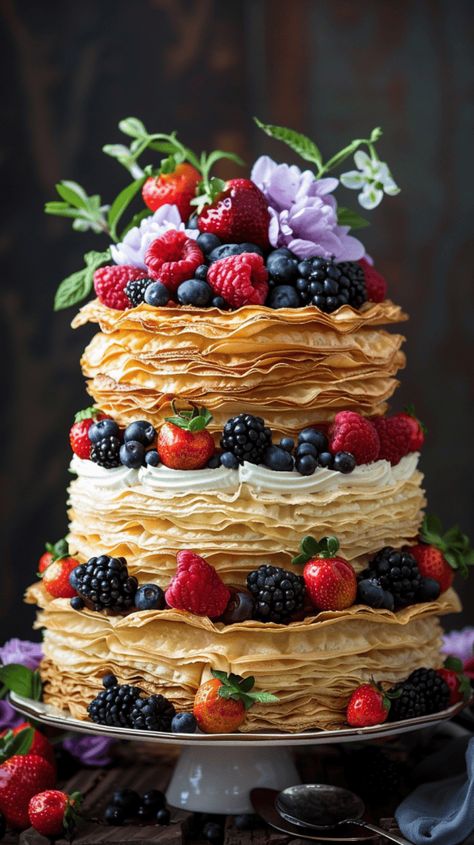 Italian Wedding Cake Designs: 57 Inspirations and Creative Ideas Italian Themed Wedding Cake, German Wedding Cake, Mille Feuille Wedding Cake, Wedding Cake Layers, Italian Wedding Cake, Italian Wedding Cakes, German Wedding, Sugar Lace, Cake Boards