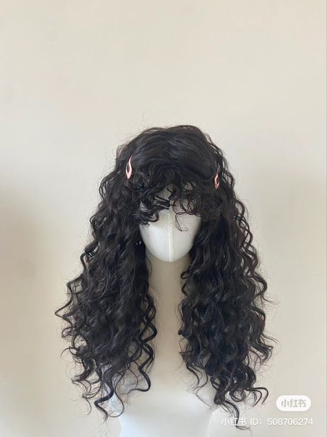 Curly Hair Claim, Asian Curly Hair, Aesthetic Wigs, Hair Claim, Pretty Wigs, Dr Aesthetic, Best Haircuts For Women, Hairstyles Korean, Curly Hair Drawing