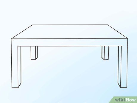 How to Draw a Table: 12 Steps (with Pictures) - wikiHow Table Sketch, Table Drawing, Rectangular Prism, Grande Table, 12 Step, 12 Steps, Long Table, Learn How To Draw, Reference Photos