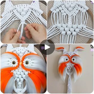 Macrame Owl Pattern Free, Macrame Owl Tutorial, Owl Macrame, Owl Tutorial, Macrame Chairs, Macrame Owl, Owl Patterns, For Eyes, Macrame Patterns