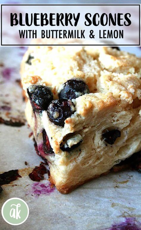 Amazing buttermilk-blueberry scones! These scones are buttery, flaky, crispy on top, not too sweet, lemony, blueberry-y, and perfectly delicious. #scones #blueberry #buttermilk #tartine #lemon Scones Blueberry, Buttermilk Blueberry, Buttermilk Scones, Blueberry Lemon Scones, Lemon Scones, Blueberry Scones, Scone Recipe, Lemon Blueberry, Easy Cookies