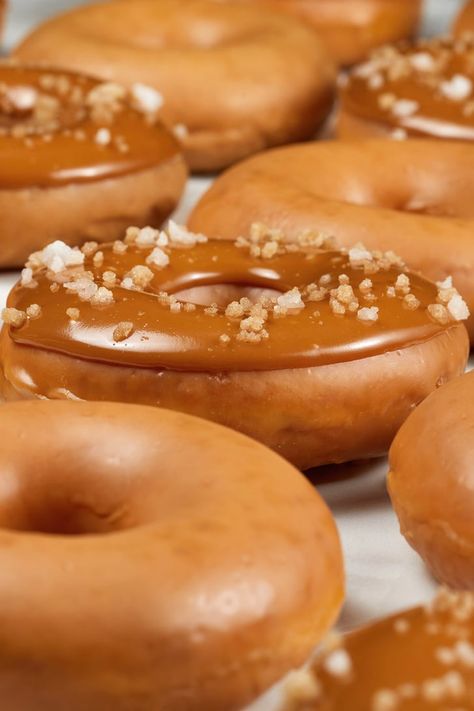 Caramel Doughnuts, Pumpkin Spice Doughnuts, Glazed Doughnut, Crusted Tilapia, Cooking Panda, Caramel Icing, Krispy Kreme Doughnut, Glazed Donuts, Glazed Doughnuts