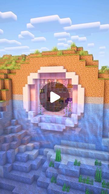 Minecraft House On Water, Underwater Minecraft Houses, Minecraft Ocean House, Underwater Base Minecraft, Minecraft Underwater Builds, Bedroom Minecraft Ideas, Minecraft Water House, Minecraft Underwater House, Minecraft Beach