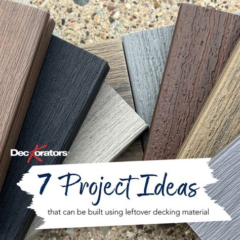 7 Project Ideas That Can Be Built Using Leftover Decking Material Reuse Deck Boards, Scrap Composite Deck Board Projects, What To Do With Leftover Trex Decking, Composite Deck Scrap Ideas, Leftover Composite Decking Projects, Leftover Decking Ideas, Scrap Deck Board Projects, Leftover Trex Projects, Scrap Trex Decking Projects