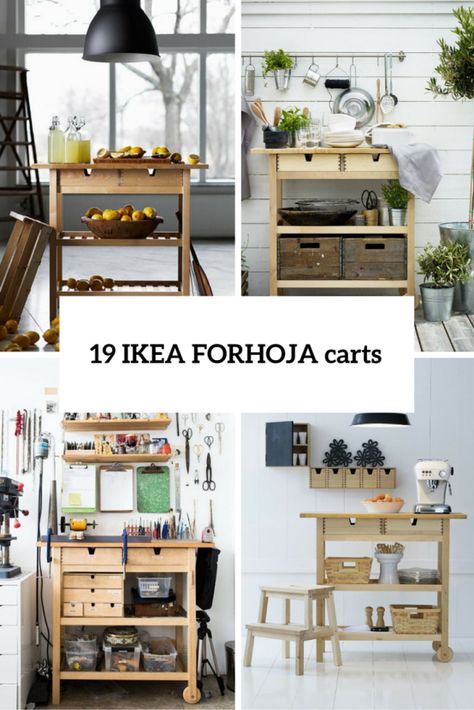 19 IKEA FÖRHÖJA Cart Ideas For Every Home | DigsDigs Ikea Kitchen Trolley, Ikea Forhoja, Cart Ideas, Ikea Bedroom, Diy Ikea Hacks, Ikea Storage, Ikea Kitchen, Ikea Diy, Ikea Furniture