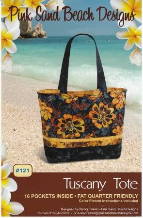 Tuscany Tote Pattern PSB121 - 720825417165 Purse Sewing Patterns, Pink Sand Beach, Diy Tote, Tote Organization, Stylish Purse, Sewing Purses, Handbag Pattern, Diy Tote Bag, Easy To Sew