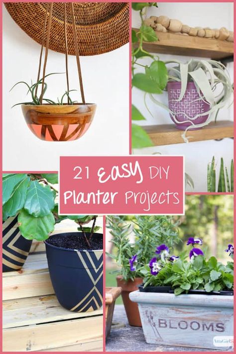 Are you looking for ideas for fun and easy DIY planter projects? Here are 21 planter tutorials that are quick and kid-friendly.  #artsyPrettyPlants  #diyplantersoutdoor  #planterpots #planters  #planterbox #gardendesign #gardenideas Diy Planters Outdoor, Planters Diy, Garden Boxes Diy, Herb Boxes, Ideas For Fun, Tiered Planter, Planter Project, Diy Planter, Colorful Planters