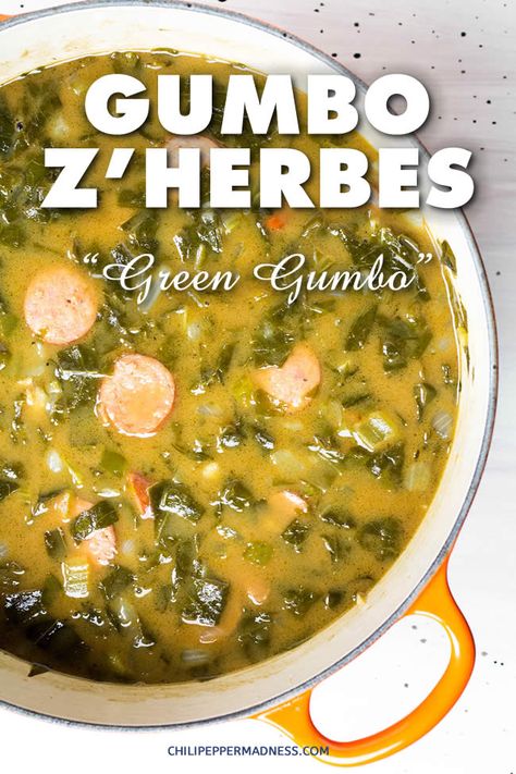 Green Gumbo New Orleans, Gumbo Greens, Green Gumbo, Cajun Party, Andy Cooks, Classic Cajun Recipes, Cajun Chicken Salad, Creole Gumbo, Cajun Christmas