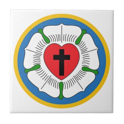 Luthers Rose Ceramic Tile Luther Rose, Reformation Day, Protestant Reformation, Christian Education, Church Banners, Lutheran Church, Logo Sticker, Martin Luther, Catholic Church