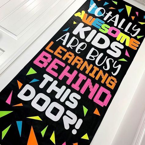 @joeyudovich door designs are JUST 👏🏻 SO 👏🏻 GOOD👏🏻 80s Classroom, Joey Udovich, Employee Appreciation Board, Teacher Appreciation Doors, Teacher Images, Bulletin Board Paper, Hallway Displays, Classroom Doors, Teacher Doors