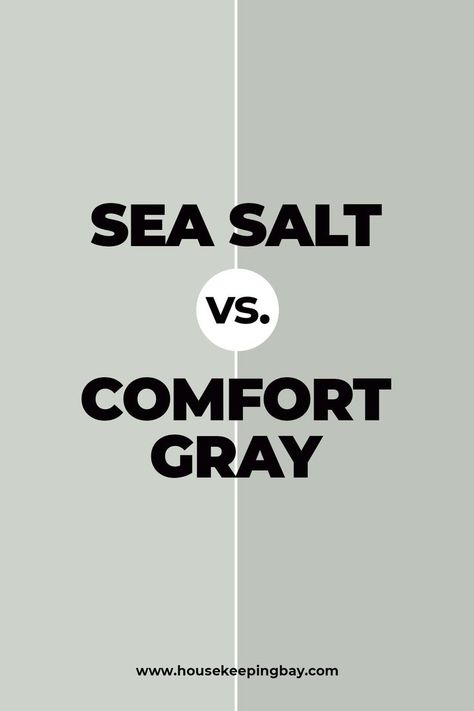 Sea Salt vs. Comfort Gray by Sherwin Williams Sea Salt Vs Comfort Gray, Comfort Gray Sherwin Williams Front Door, Oyster Bay Vs Sea Salt, Sw Comfort Gray Bedroom, Sw Comfort Gray, Sherwin Williams Comfort Gray, Sw Sea Salt, Comfort Grey, Home Pics