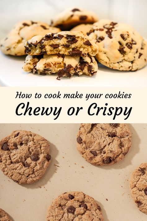 The great debate - crispy or chewy cookies?! Whichever your preference, Chef Yadira has some tricks for you to make your perfect cookie! #crispycookie #chewycookie #cookies #cookierecipe #chewy #crispy Crunchy Cookies Recipe, Cookies Chewy, Cookie Crisp, Crispy Cookies, Cookie Hacks, Chewy Cookies, Crunchy Cookies, Perfect Cookie, Soft Cookie