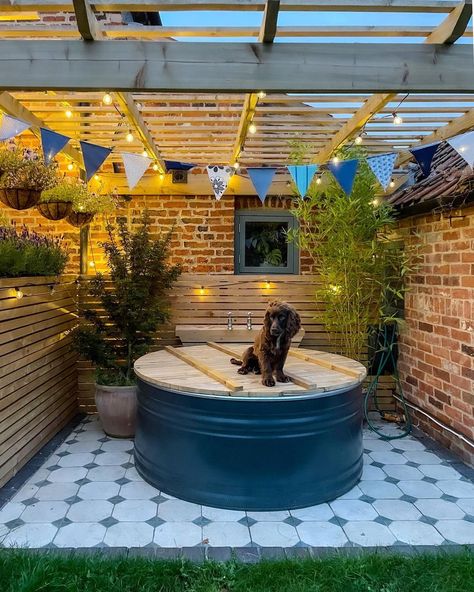 Belle on Instagram: “It may be getting colder but that won’t be stopping me from having a dip in this tank ☺️ best thing we ever did was install a hot tap, so…” Dip Tank Pool, Dip Pool, Stock Pool, Living Room Separator Ideas, Stock Pools, Hampton Garden, Dipping Pool, 10 Year Plan, Tank Pool