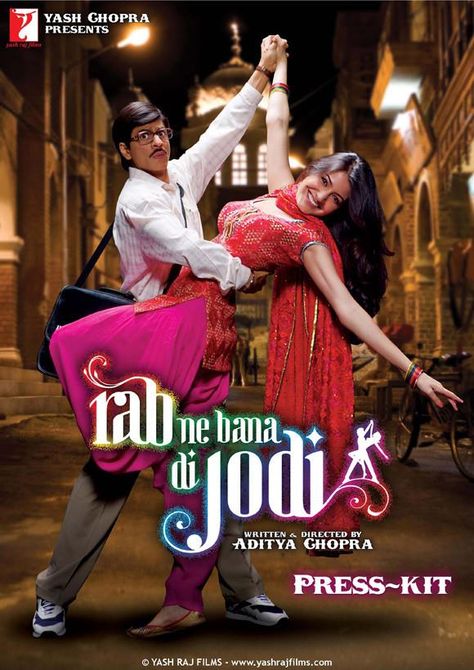 A Couple Made by God (Indian) 27x40 Movie Poster (2008) Indian Movies Bollywood, Rab Ne Bana Di Jodi, Shah Rukh Khan Movies, Srk Movies, Best Bollywood Movies, Yash Raj Films, Bollywood Movie Songs, Bollywood Posters, Anushka Sharma