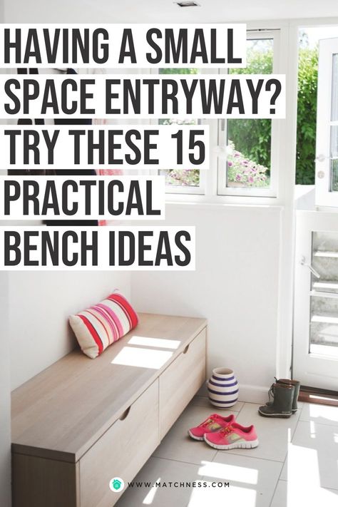 Completing a small entryway decor with a bench will enhance your décor so that it looks more complete. You can choose a bench with a drawer underneath so that it is more versatile and suitable for small entryway decorations. Then you can take advantage of the drawer underneath to store your belongings to make it look tidier. #entrywaybench #entrywaydecor #furniture Small Hallway Ideas Entrance Halls, Small Entry Bench, Small Space Entryway, Small Entryway Decor, Entryway Dresser, Small Entryway Bench, Entrance Bench, Small Hallway Ideas, Entryway Benches