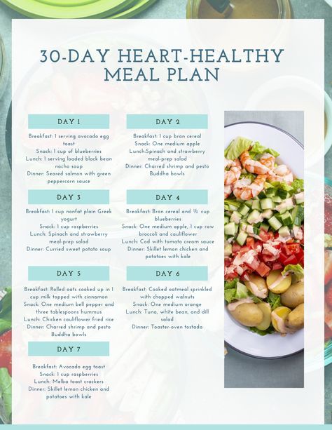 Heart Healthy Diet Recipes, Heart Healthy Diet Plan, Cardiac Diet Recipes, Heart Healthy Recipes Cholesterol, Raw Snacks, Snack Lunch, Daily Meal Plan, Heart Healthy Eating, Salad Meal Prep