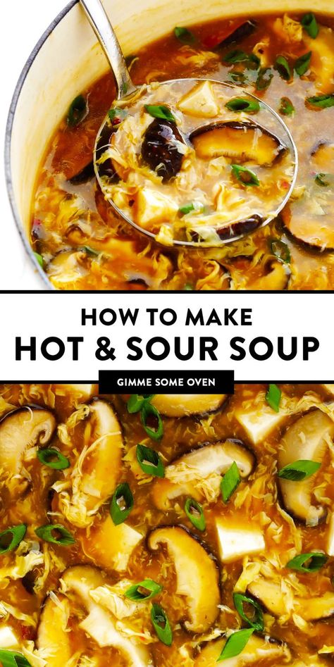 Brothy Soups, Hot And Sour Soup Recipe, Sour Soup Recipe, Dinner Board, Asian Meals, Chinese Foods, Food Soup, Hot And Sour Soup, Spicy Soup