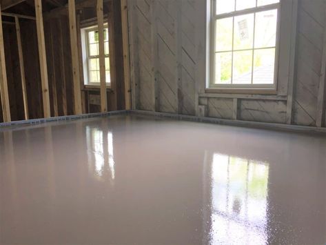 Concrete Over Plywood Stained Plywood Floors, White Concrete Floors, Pour Concrete, Painting Plywood, How To Lay Concrete, Painted Plywood Floors, Easy Flooring, Plywood Diy, Plywood Subfloor