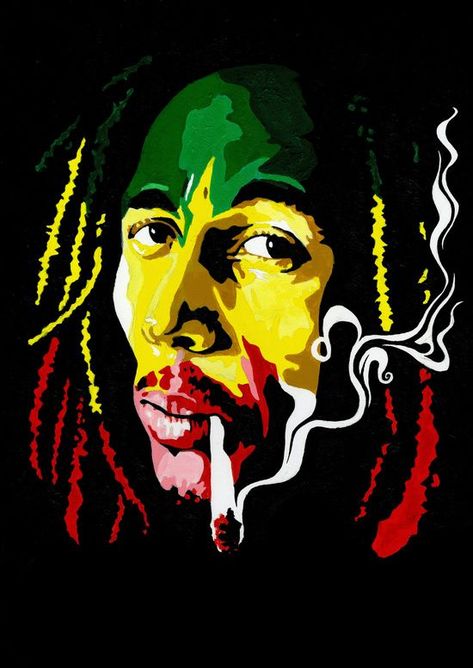 Bob Marley Colors, Bob Marley Artwork, Image Joker, Bob Marley Poster, Mundo Hippie, Bob Marley Painting, Rasta Art, Reggae Art, Bob Marley Pictures