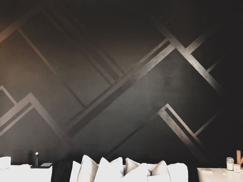 How To Paint A Matte/Gloss Accent Wall — Kayla Simone Home Striped Accent Walls, Paint Template, Striped Accent Wall, Black Painted Walls, Black Feature Wall, Black Accent Walls, Glossy Paint, Accent Wall Paint, Diy Accent Wall