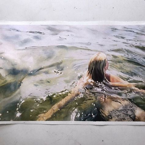 Brazilian Artist Paints Water Because He Thinks It's His Weakness, And It's Becoming His Strength (27 Pics) Contemporary Watercolor, Watercolor Artists, Wow Art, Post Impressionists, Water Painting, Watercolor Inspiration, Artist Paint, Watercolor Portraits, Watercolor Artist