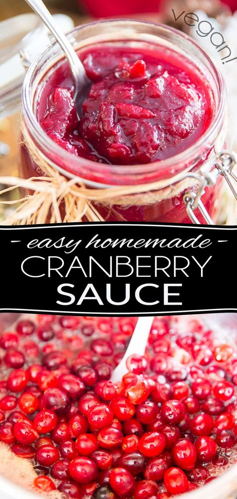 Naturally sweetened with orange juice and maple syrup, this Cranberry Sauce is so stupid easy to make and tastes so much better than the sugar-laden storebought stuff... Plus, it can - and even should - be made ahead of time, so there are no excuses not to make your own! Canning Cranberry Sauce, Homemade Cranberry Sauce Recipe, Christmas Side Dish Recipes, Best Cranberry Sauce, Cranberry Orange Sauce, Baking Techniques, Jellied Cranberry Sauce, Homemade Cranberry Sauce, Christmas Side Dishes