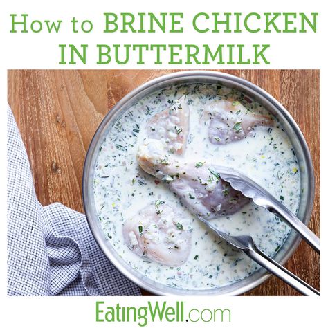 This healthy buttermilk chicken recipe has all the flavor of buttermilk fried chicken without the frying. Brined Chicken, Easy Chicken Marinade, Brine Chicken, Brine Recipe, Buttermilk Chicken, Buttermilk Fried Chicken, Grilled Chicken Recipes, Chicken Marinades, Marinated Chicken