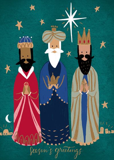 Advocate-Art | London - Marbella - New York Christmas Card Illustration, Roi Mage, Illustration Photo, Advocate Art, Three Wise Men, Christian Symbols, Xmas Stockings, Wise Men, Christmas Drawing