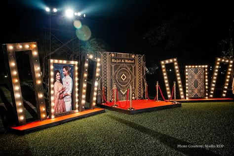 Bride In White Lehenga, Beach Mandap, Goa Wedding, Sangeet Decor, Cocktail Decoration, Bollywood Theme, Glamorous Decor, Wedding Ideas Photos, Harlem Nights