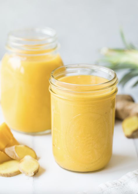 Pineapple& Ginger Smoothie Pineapple Ginger Smoothie, Apricot Smoothie, Banana Apple Smoothie, Pineapple Ginger, Medium Recipe, Ginger Smoothie, Healing Foods, Healing Recipes, Smoothie Prep