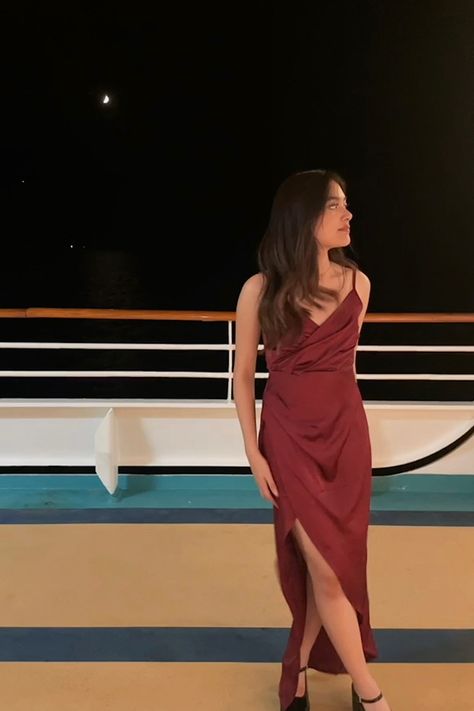 Night Cruise Outfits, Birthday Party Dinner, Fall 23, Senior Prom Dresses, Dress Night, Maroon Dress, Royal Caribbean Cruise, Party Dinner, Cruise Outfits