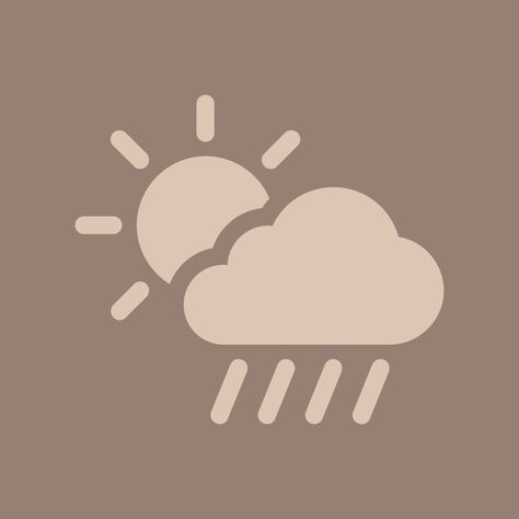 Brown Weather Icon, Weather Icon Aesthetic, Weather App Icon, Ios14 Aesthetic, Shortcut Icon, Weather Icon, Beige Icons:), Time Icon, Clock Icon