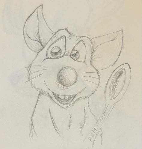 sketch of remi from movie ratatouille Disney Things To Draw Easy, How To Draw Ratatouille, Ratatouille Sketch Drawings, Remy The Rat Drawing, Remi Drawing, Disney Drawings Sketches Easy, Remy Drawing, Ratatouille Sketch, Remi The Rat