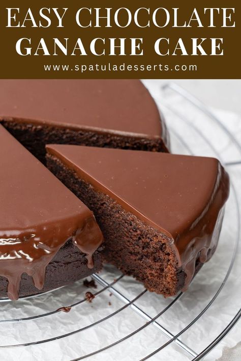 Easy Chocolate ganache cake Single Layer Chocolate Cake Recipe, Dense Chocolate Cake Recipe, Easy Moist Chocolate Cake Recipe, Chocolate Ganache Cake Recipe, Chocolate Torte Cake, Ganache Recipes, Chocolate Cake With Ganache, The Best Chocolate Cake Recipe, Easy Chocolate Ganache