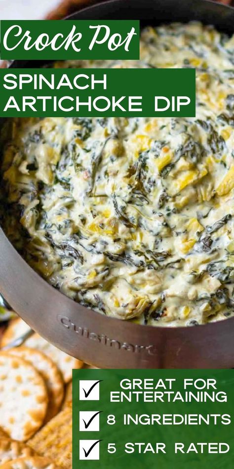 Crock Pot Spinach Artichoke Dip, Crockpot Spinach Artichoke Dip, Crockpot Spinach, Spinach Artichoke Dip Recipe, Artichoke Dip Recipe, Spinach Artichoke Dip, Artichoke Dip, Spinach Artichoke, Dip Recipe