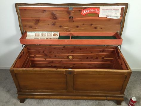 Lane Cedar Chest Makeover, Letter Prompts, Fred Taylor, Lane Cedar Chest, Kids Toy Chest, Chest Makeover, Small Nightstand, Piano Stool, Furniture Flip