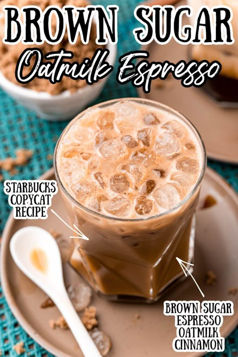 Starbucks Copycat Syrup, Keurig Espresso Recipe, Brown Sugar Oat Milk Creamer Recipe, Nespresso Recipes Original, Nespresso Original Recipes, Brown Sugar Coffee Syrup Recipe, Oatmilk Creamer Recipe, Brown Sugar Oat Milk Shaken Espresso, Oatmilk Recipes