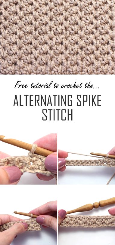 Crochet The Alternating Spike Stitch | Easy Tutorial Spike Stitch, Crazy Crochet, Beginners Crochet, Easy Crochet Stitches, Learn How To Crochet, Crochet Tutorials, Crochet Diy, Crochet Lovers, Crochet Stitches Tutorial