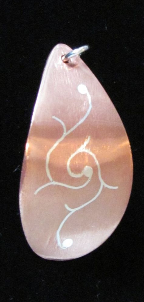 Copper. Silver Inlay Pendant by ~smibbles on deviantART Copper Pipe Art, Pendant Ideas, Inlay Jewelry, Copper Pipe, Copper Pendant, Metal Work, Copper Pendants, Handmade Copper, Not For Sale