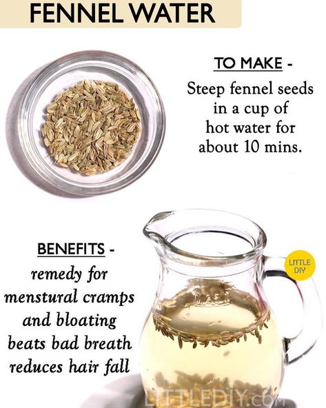 Best Tips And Hacks on Instagram: “FENNEL WATER -  Take 1 teaspoon of dried Fennel Seeds in a cup and pour hot water over it. Cover and let it rest for 5-10 minutes. Strain…” Fennel Water, Fennel Seeds Benefits, Water Remedies, Benefits Of Fennel, Fennel Tea, Seeds Benefits, Mint Water, Alkaline Diet, Alkaline Water