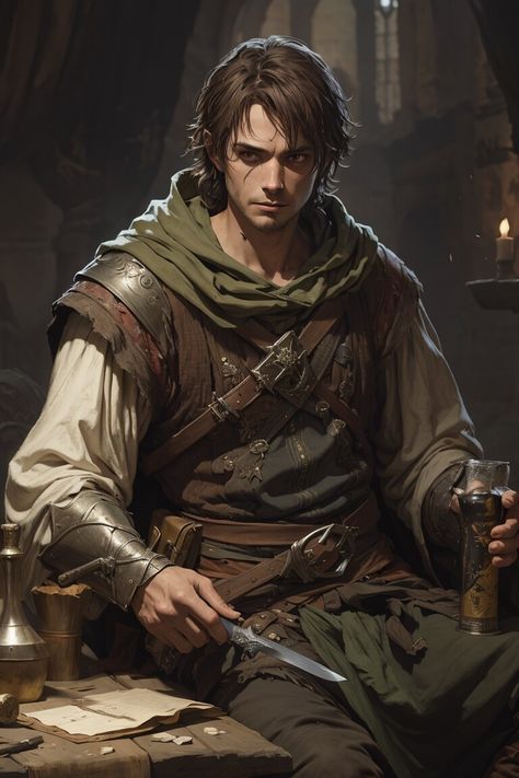 Dnd Rouge Art, Rogue Dnd, Rogue Character, Elf Characters, Photo Prompts, Characters Inspiration Drawing, Dnd Art, Fantasy Male, Fantasy Paintings