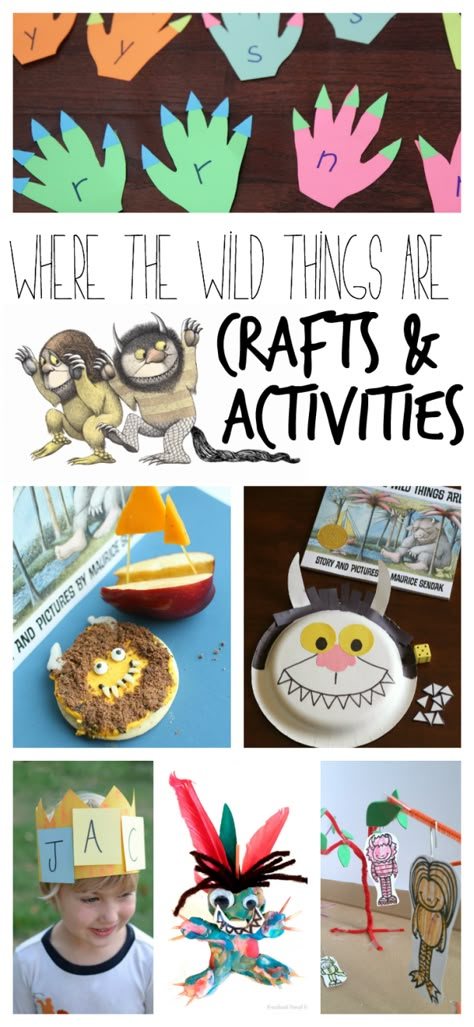 TONS of activities and crafts to do after reading Where the Wild Things Are by Maurice Sendak! Wild Things Party, Maurice Sendak, Easy Arts And Crafts, Art Therapy Activities, Art And Craft Videos, Book Week, Alphabet Activities, Arts And Crafts Movement, Literacy Activities