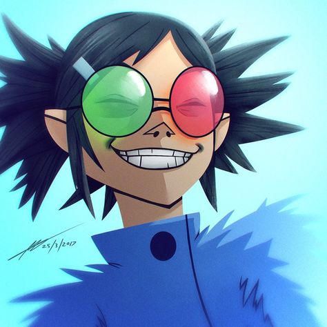 Noodle Gorillaz, Murdoc Gorillaz, Gorillaz Noodle, Gorillaz Fan Art, Monkeys Band, Gorillaz Art, Cool Glasses, Make Her Smile, Gorillaz